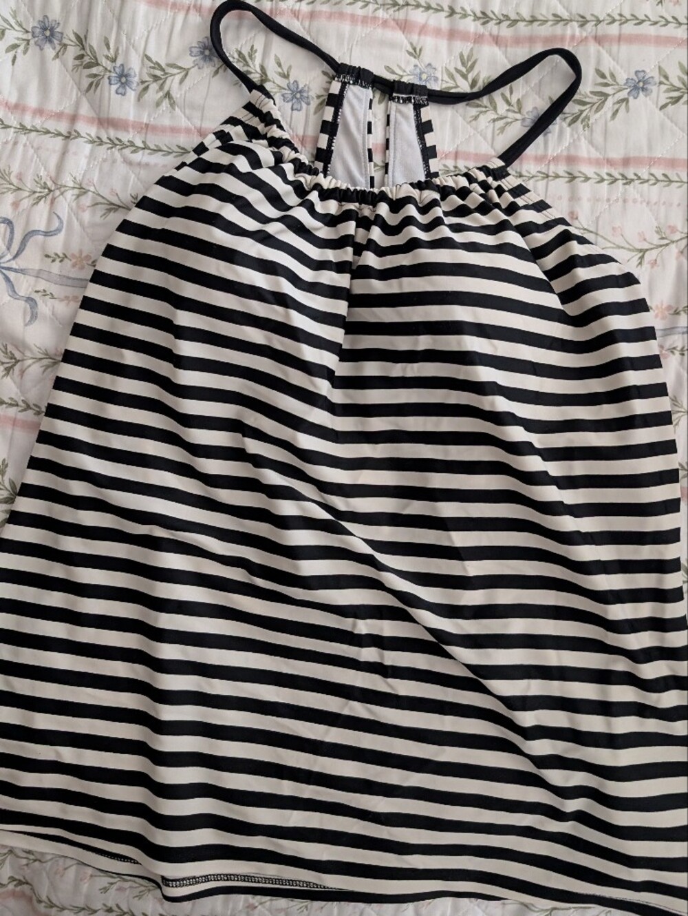 Black And White Striped Kona Sol XL Swimsuit Top